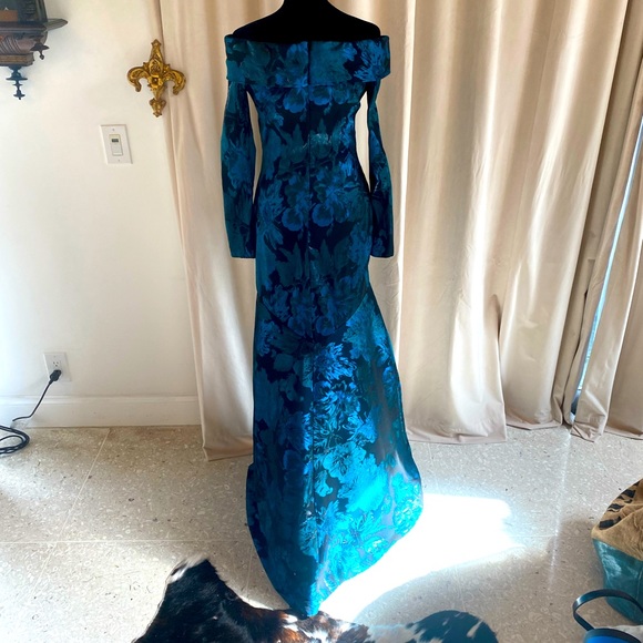Theia Dresses & Skirts - Peacock Blue and Teal off the shoulder formal gown from Neiman Marcus